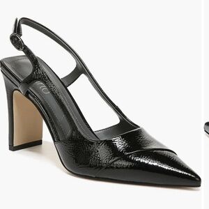 Franco Sarto Glossy Black Slingback Heels